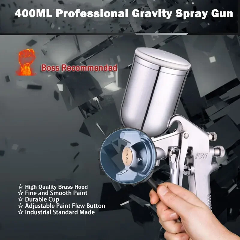Metallic Spray Paint - Pistola de Pulverização Ajustável F-75 com