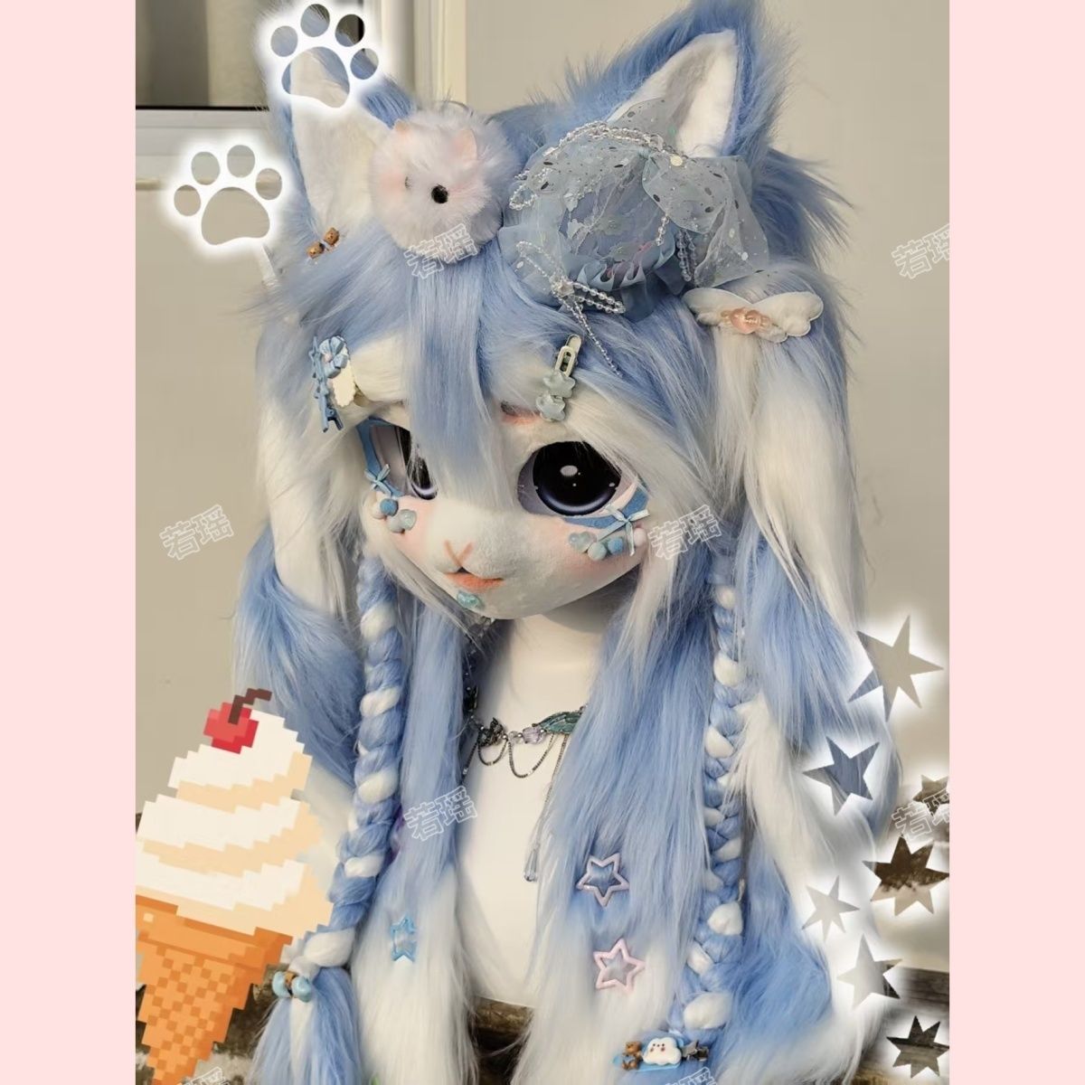 Máscara de Fursuit de Gato Kem - Cosplay Prop Designer avaliação e preço